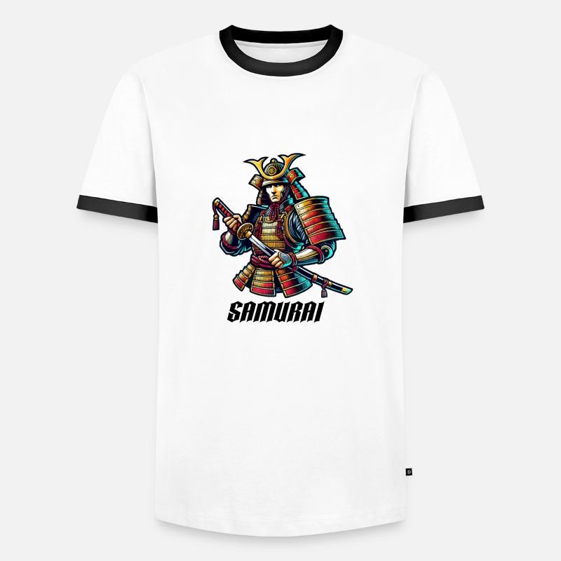 samurai - Men's Ringer Shirt - white/black