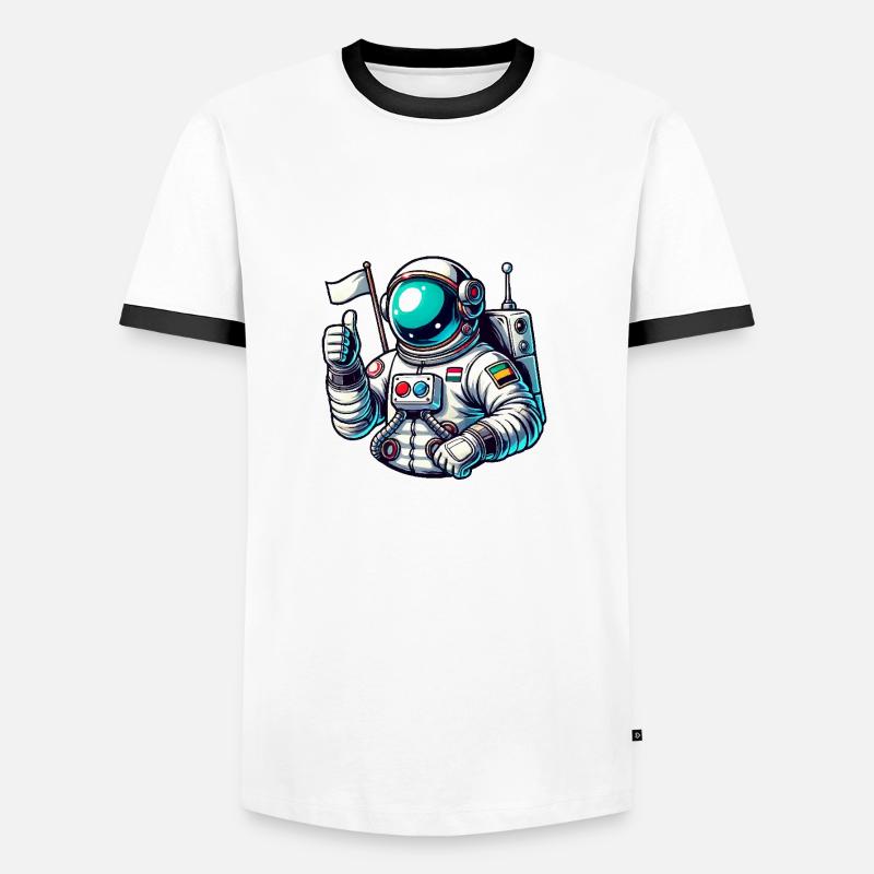 Astronaut Comic - Men's Ringer Shirt - white/black