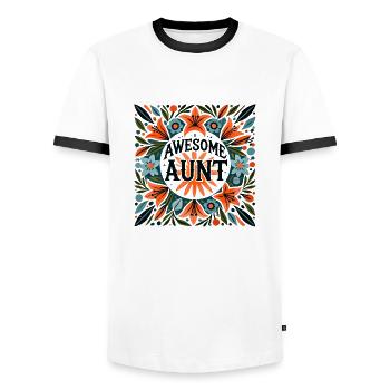 Tolle Tante - Männer Kontrast-T-Shirt - Weiß/Schwarz - Vorne - AI Model Female 172 light (172cm) & AI Model Male 178 dark (178cm)