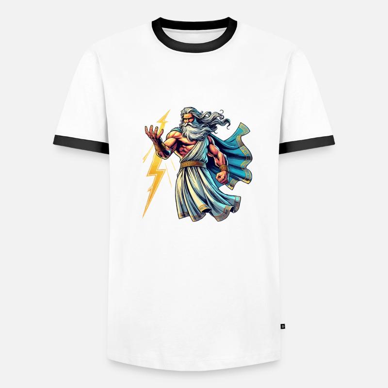 zeus comic - Männer Kontrast-T-Shirt - Weiß/Schwarz