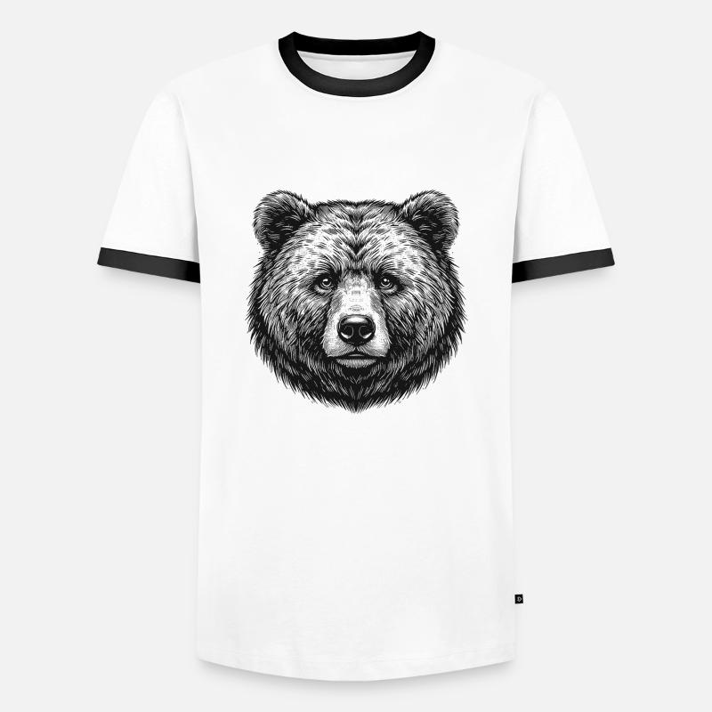 Bär - Männer Kontrast-T-Shirt - Weiß/Schwarz