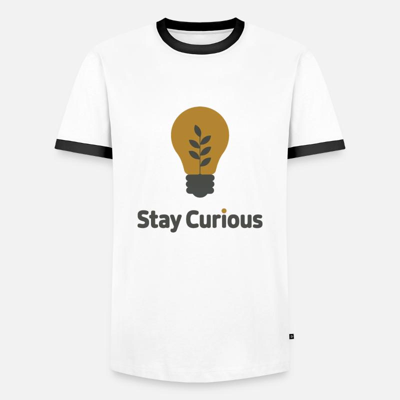 Stay Curious Light Bulb - Men's Ringer Shirt - white/black
