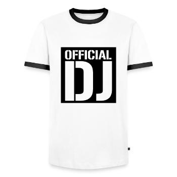 DJ officiel - T-shirt contrasté Homme - blanc/noir - Devant - AI Model Female 172 light (172cm) & AI Model Male 178 dark (178cm)