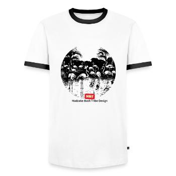 Hadzabe Nature - Men's Ringer Shirt - white/black - Front - AI Model Female 172 light (172cm) & AI Model Male 178 dark (178cm)