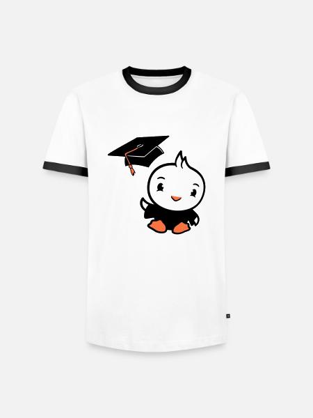 Bird Graduation College Graduation Hat School - Men's Ringer Shirt - white/black