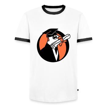 Deaf School Graduation College Certificate Certificate Certificate - Men's Ringer Shirt - white/black - Front - AI Model Female 172 light (172cm) & AI Model Male 178 dark (178cm)