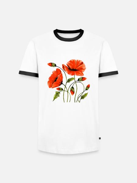Blumen - Männer Kontrast-T-Shirt - Weiß/Schwarz