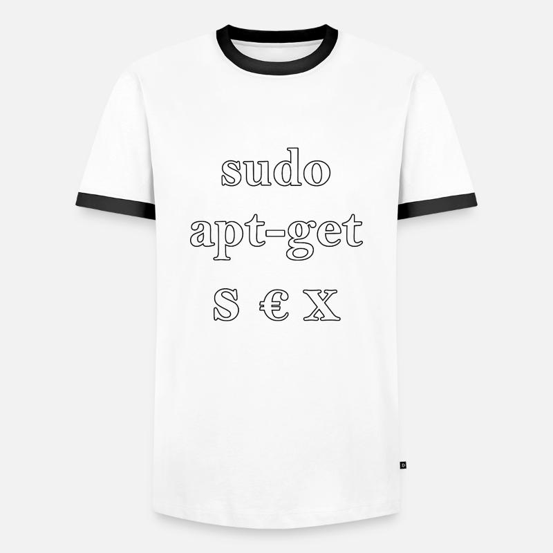 sudo apt-get S€X - Männer Kontrast-T-Shirt - Weiß/Schwarz