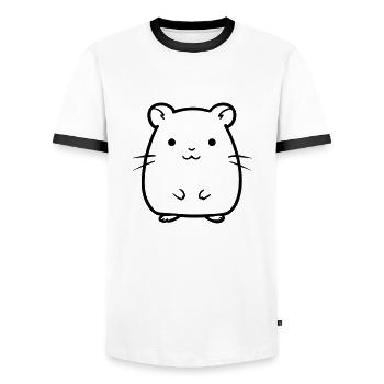 Hamster - Männer Kontrast-T-Shirt - Weiß/Schwarz - Vorne - AI Model Female 172 light (172cm) & AI Model Male 178 dark (178cm)