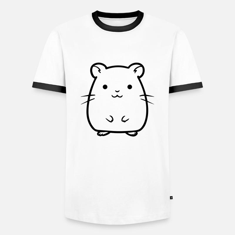 Hamster - Männer Kontrast-T-Shirt - Weiß/Schwarz