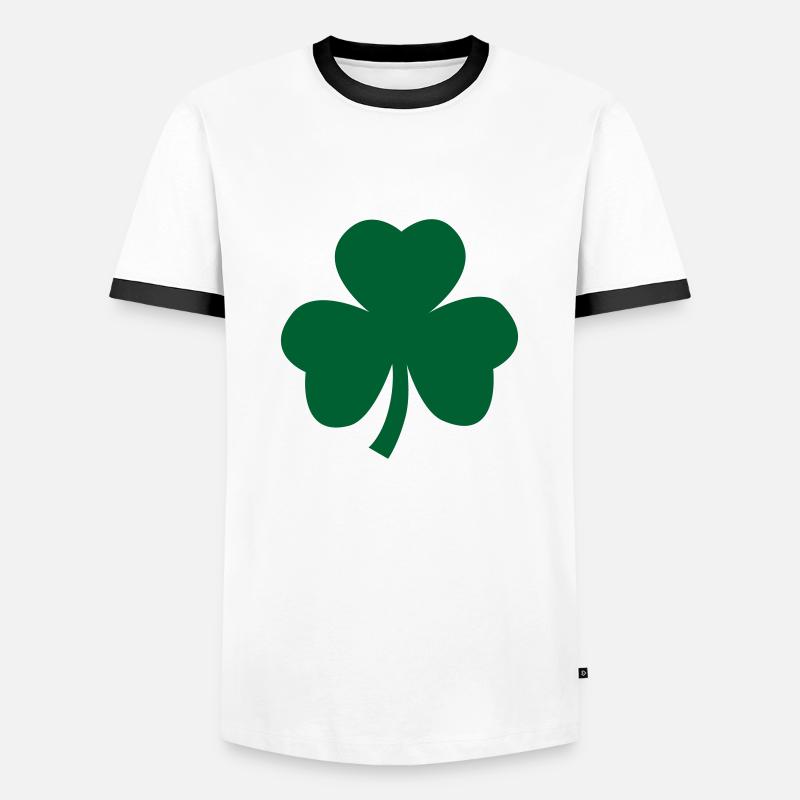 Kleeblatt - Männer Kontrast-T-Shirt - Weiß/Schwarz