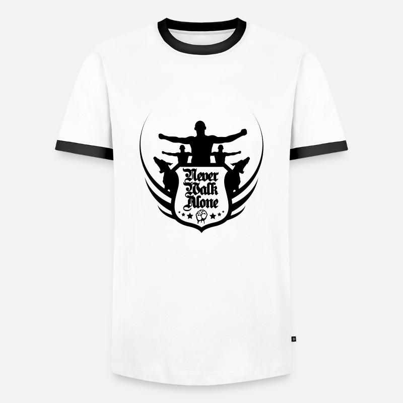 neverwalkalone2 - Männer Kontrast-T-Shirt - Weiß/Schwarz