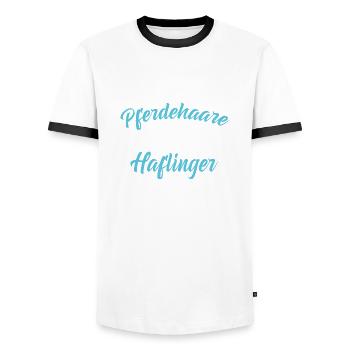 Glitzer Haflinger - Männer Kontrast-T-Shirt - Weiß/Schwarz - Vorne - AI Model Female 172 light (172cm) & AI Model Male 178 dark (178cm)