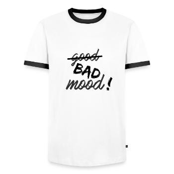 Schlechte Laune! - Männer Kontrast-T-Shirt - Weiß/Schwarz - Vorne - AI Model Female 172 light (172cm) & AI Model Male 178 dark (178cm)
