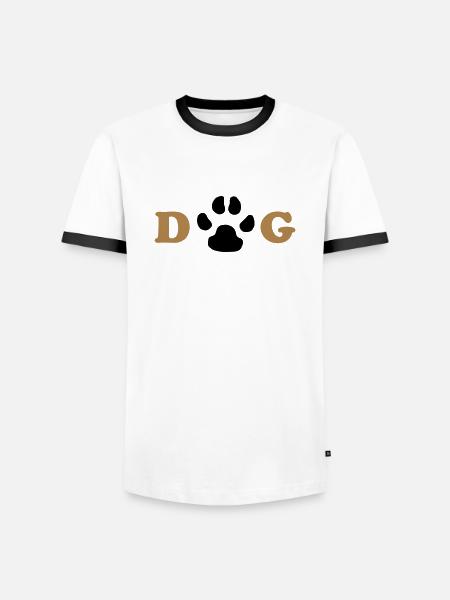 Dog 1 - Men's Ringer Shirt - white/black