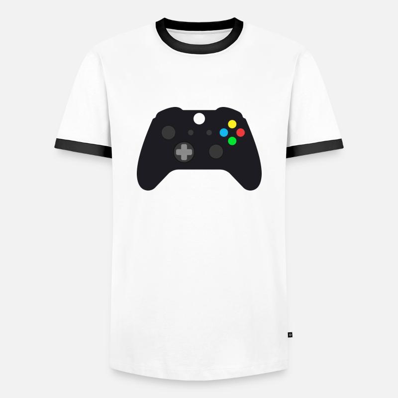 controller - Männer Kontrast-T-Shirt - Weiß/Schwarz