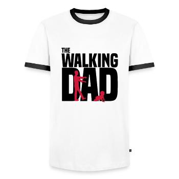 the walking-dad - the current Daddy funny zombie - Men's Ringer Shirt - white/black - Front - AI Model Female 172 light (172cm) & AI Model Male 178 dark (178cm)