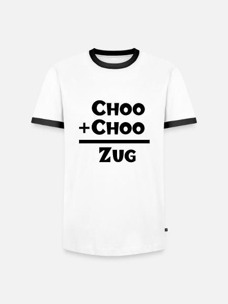 + = Choo Choo train - Men's Ringer Shirt - white/black