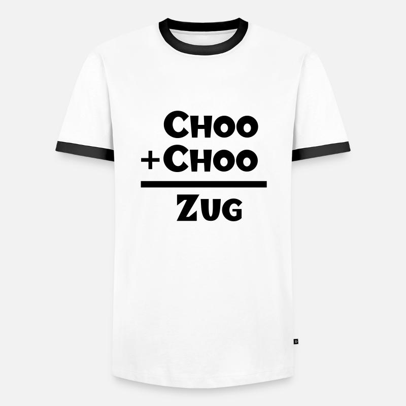 + = Choo Choo train - Men's Ringer Shirt - white/black