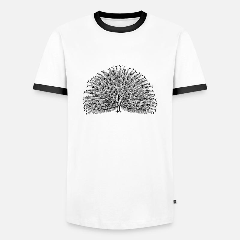 peacock - Men's Ringer Shirt - white/black