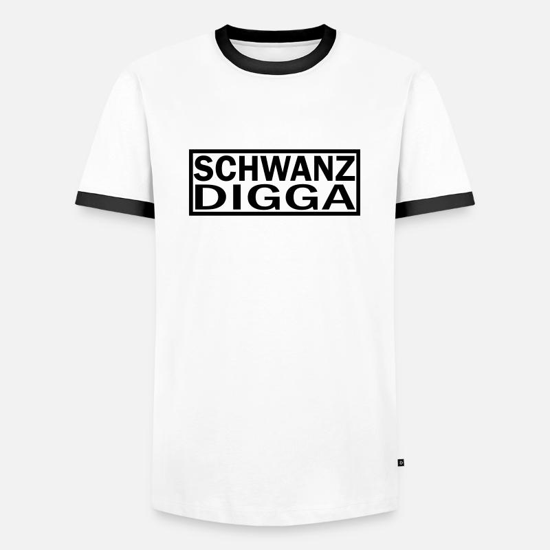 QUEUE DIGGA - T-shirt contrasté Homme - blanc/noir