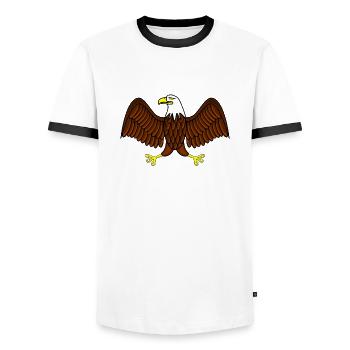 adler eagle bussard falke habicht hawk falcon8 - T-shirt contrasté Homme - blanc/noir - Devant - AI Model Female 172 light (172cm) & AI Model Male 178 dark (178cm)
