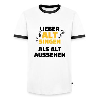 Chor - Männer Kontrast-T-Shirt - Weiß/Schwarz - Vorne - AI Model Female 172 light (172cm) & AI Model Male 178 dark (178cm)