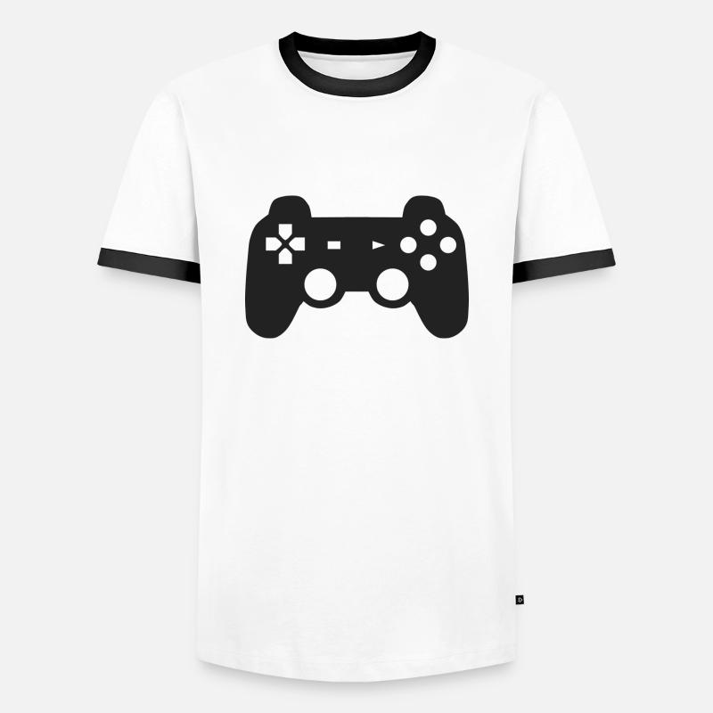 controller - Men's Ringer Shirt - white/black