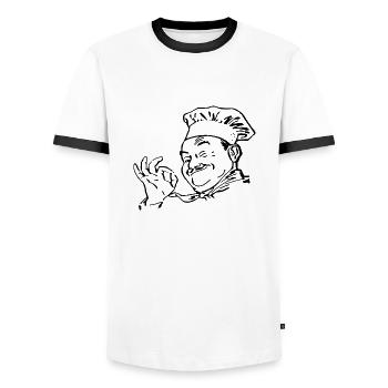 Koch Chefkoch Geschenkidee Geschenk - Männer Kontrast-T-Shirt - Weiß/Schwarz - Vorne - AI Model Female 172 light (172cm) & AI Model Male 178 dark (178cm)
