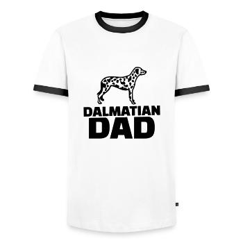Dalmatiner - Männer Kontrast-T-Shirt - Weiß/Schwarz - Vorne - AI Model Female 172 light (172cm) & AI Model Male 178 dark (178cm)