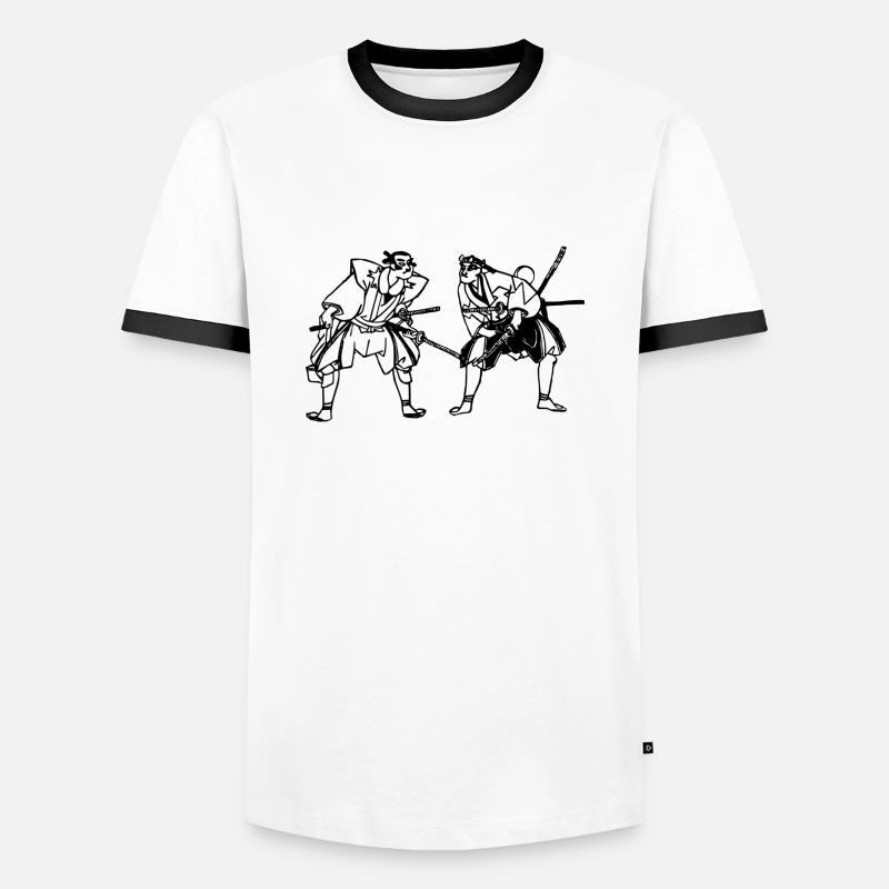 samurai - Men's Ringer Shirt - white/black