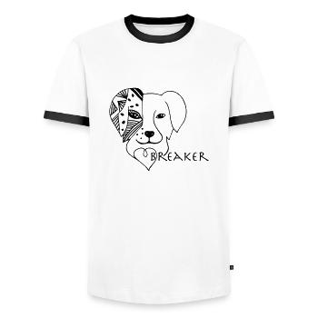 Cadeau de brise-cœur australien berger australien - T-shirt contrasté Homme - blanc/noir - Devant - AI Model Female 172 light (172cm) & AI Model Male 178 dark (178cm)