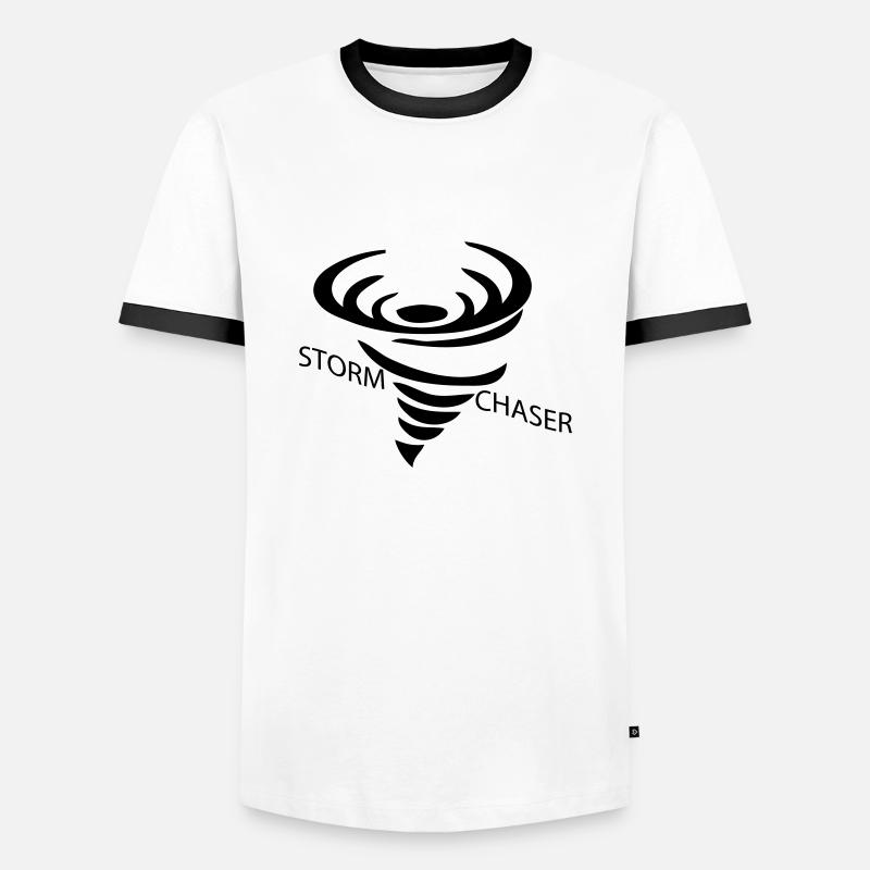 Stomchaser - Men's Ringer Shirt - white/black