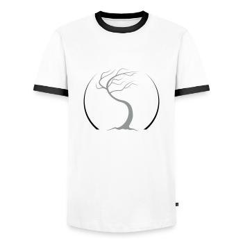 tao zen Baum - Männer Kontrast-T-Shirt - Weiß/Schwarz - Vorne - AI Model Female 172 light (172cm) & AI Model Male 178 dark (178cm)