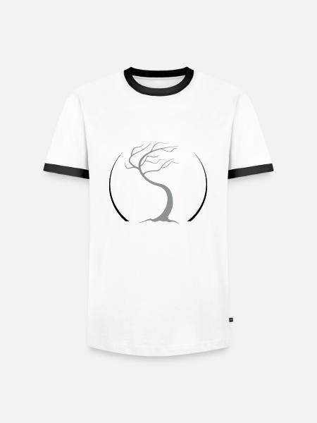 tao zen tree - Men's Ringer Shirt - white/black