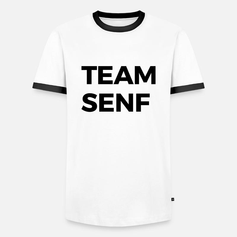 TEAM SENF - Männer Kontrast-T-Shirt - Weiß/Schwarz