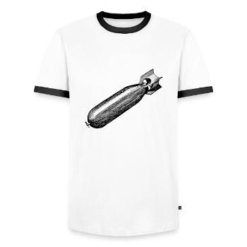 bomb - Männer Kontrast-T-Shirt - Weiß/Schwarz - Vorne - AI Model Female 172 light (172cm) & AI Model Male 178 dark (178cm)