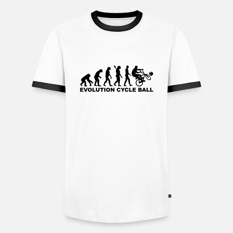 Evolution Cycle ball - Men's Ringer Shirt - white/black