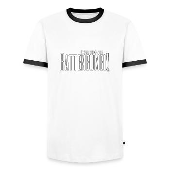 RATTENEUMEL! - Männer Kontrast-T-Shirt - Weiß/Schwarz - Vorne - AI Model Female 172 light (172cm) & AI Model Male 178 dark (178cm)