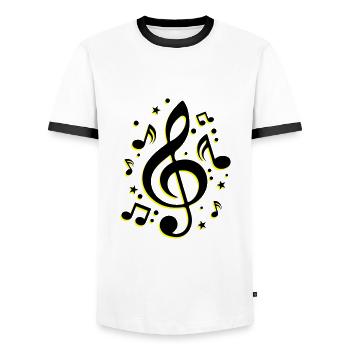 Musical Notes clef icon - Men's Ringer Shirt - white/black - Front - AI Model Female 172 light (172cm) & AI Model Male 178 dark (178cm)