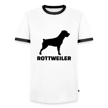 rottweiler - T-shirt contrasté Homme - blanc/noir - Devant - AI Model Female 172 light (172cm) & AI Model Male 178 dark (178cm)