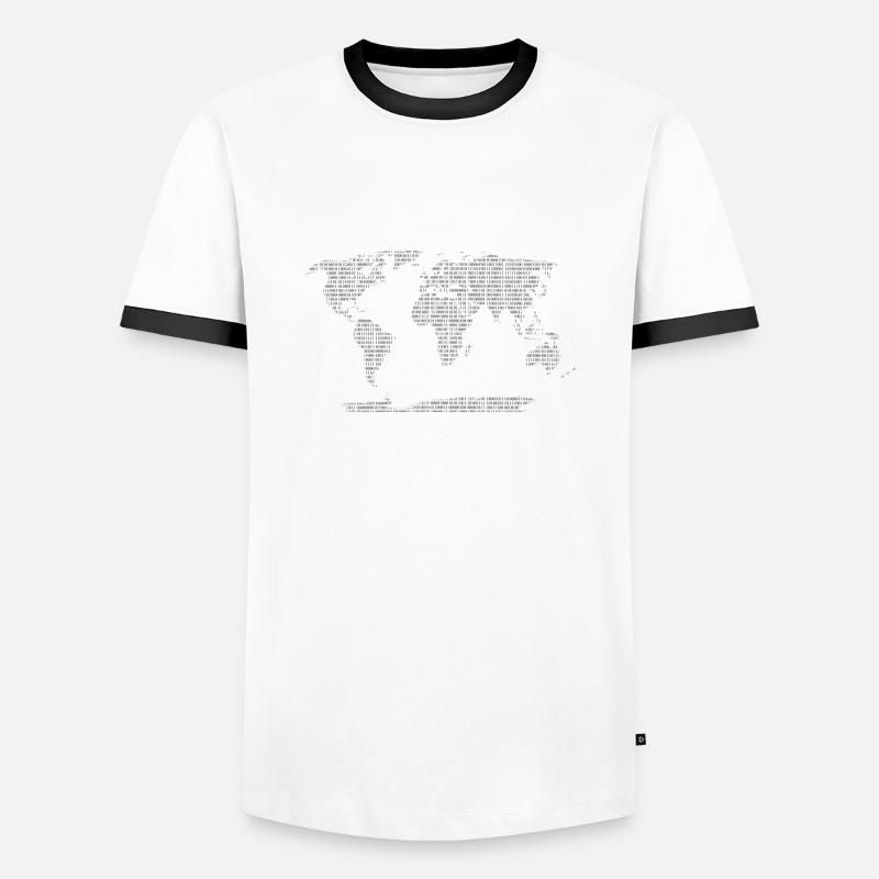 binary ,welt - Männer Kontrast-T-Shirt - Weiß/Schwarz