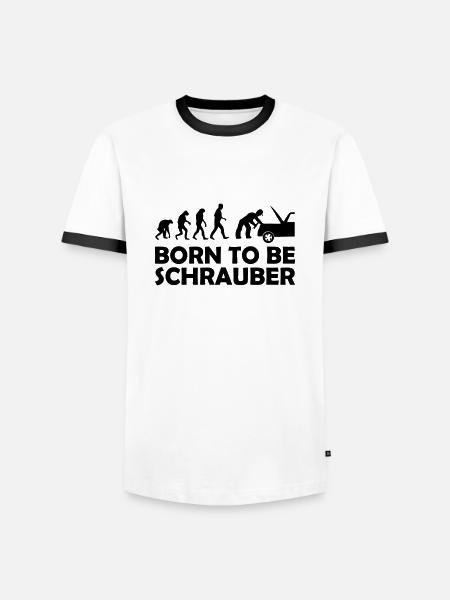 schrauber - Männer Kontrast-T-Shirt - Weiß/Schwarz