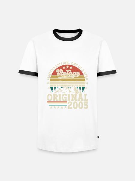 Original 2005 17th Birthday Gift Men - Men's Ringer Shirt - white/black