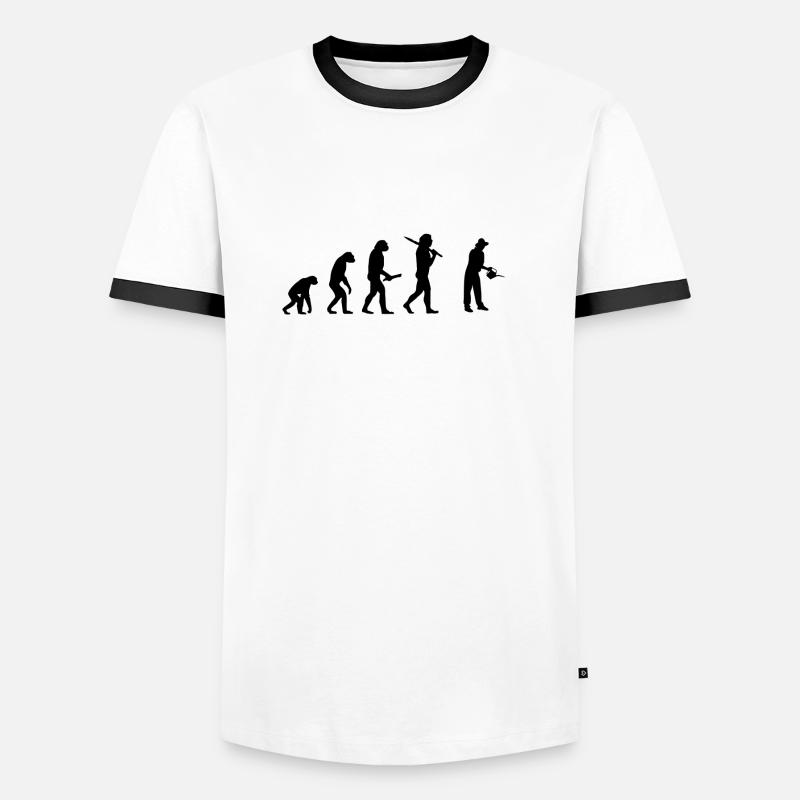 gaertner evolution progress development - Men's Ringer Shirt - white/black