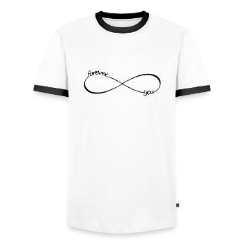 Pour toujours vous - Amitié ami amour symbole - T-shirt contrasté Homme - blanc/noir - Devant - AI Model Female 172 light (172cm) & AI Model Male 178 dark (178cm)
