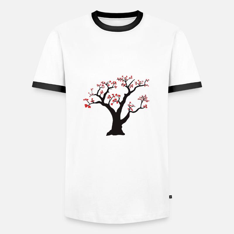 tree - Men's Ringer Shirt - white/black