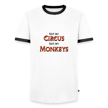 Not my Circus, not my monkeys - Männer Kontrast-T-Shirt - Weiß/Schwarz - Vorne - AI Model Female 172 light (172cm) & AI Model Male 178 dark (178cm)