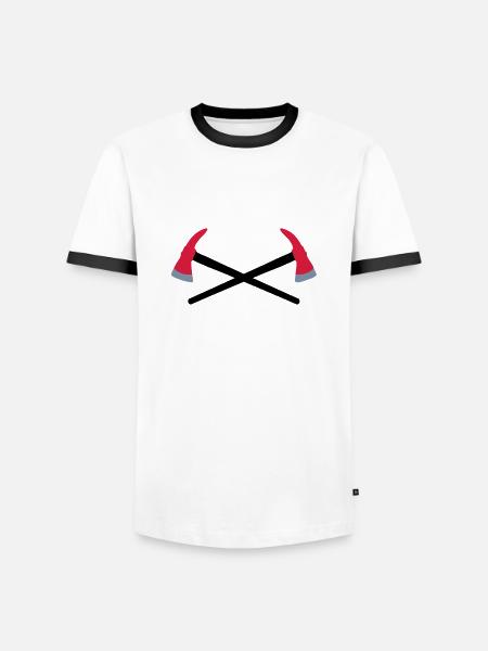fire fighter - Men's Ringer Shirt - white/black