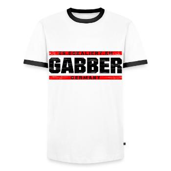 Gabber - Männer Kontrast-T-Shirt - Weiß/Schwarz - Vorne - AI Model Female 172 light (172cm) & AI Model Male 178 dark (178cm)